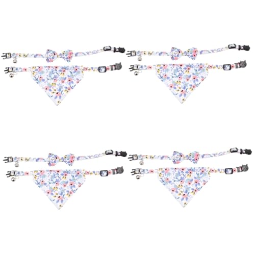Yardwe 4 Sets Elegantes Katzenhalsband Und Schal Set Fliege Katzenhalsband Kätzchen Bandana Dreiecksdekor Für Haustierparty von Yardwe