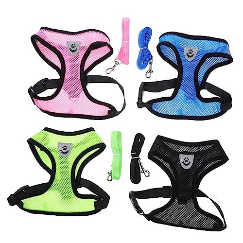 Yardwe 4sätze Hundegeschirr Leine Brustgurt Und Seil Welpen Traktion Harness Für Haustierparty Fotografie Requisite von Yardwe