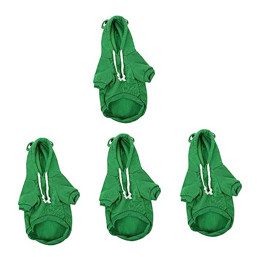 Yardwe 4 Stück Entzückendes Welpen-Sweatshirt Frösche Dekor Hundebekleidung Kleine Hundekleidung Wintermantel Kapuzenmantel Für Haustiere Bequemer Hoodie Polyester Jacke Atmungsaktiv von Yardwe