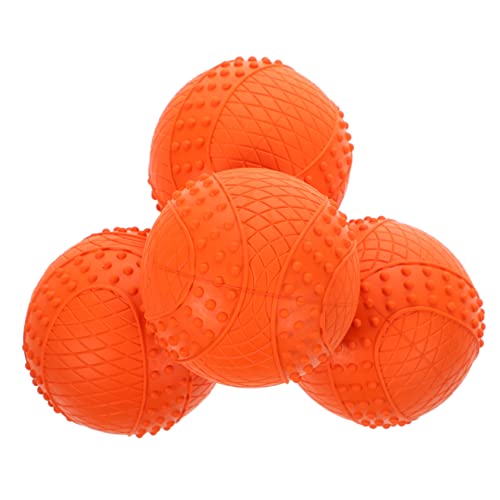 Yardwe 4 Stück Gummibälle für Quietschende Kauspielzeuge für Welpen Interaktive Spielbälle für Training Bewegung und Unterhaltung Farbige Hundebälle für Drinnen und Draußen von Yardwe