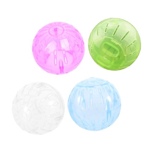 Yardwe 4 Stück Hamster-laufkugeln Leise Mini Übungsbälle für Kleine Nagetiere Tragbar Geräuschloser Laufmechanismus Geeignet für Hamster und Kleine Haustiere Indoor Fitness von Yardwe