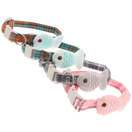 Yardwe 4stücke Teiliges Katzenhalsband Gitterhalsband Verstellbares -Set in Fischform Für Mix Strapazierfähiges Und Sicheres Material Einfache Auszüge Passt Zu Outfits Kreativ Und von Yardwe