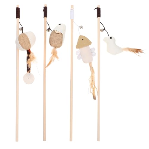 Yardwe 4stücke Interaktive Katzenangel Spielzeug Holzstäbe Tiermotiven Für Katzen Und Kätzchen Fördert Spiel Und Bindung Unterhaltsame Beschäftigung Für Ihre Haustiere Yardwe 4stücke Interaktive Katzenangel Spielzeug Holzstäbe Tiermotiven Für Katzen Und Kätzchen Fördert Spiel Und Bindung Unterhaltsame Beschäftigung Für Ihre Haustiere von Yardwe