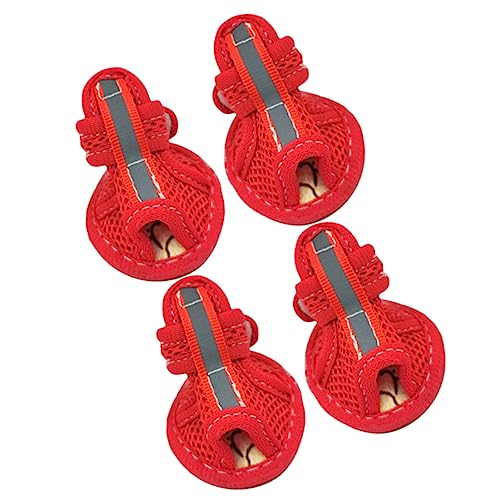 Yardwe Pfotenschutz 4 Stück Haustiersandalen Welpenschuhe Atmungsaktive Hundestiefel rutschfeste Schuhe Mesh-Hundestiefel Haustierschuhe schützende Hundeschuhe Sommer Katzenschuhe rot Yardwe Pfotenschutz 4 Stück Haustiersandalen Welpenschuhe Atmungsaktive Hundestiefel rutschfeste Schuhe Mesh-Hundestiefel Haustierschuhe schützende Hundeschuhe Sommer Katzenschuhe rot von Yardwe