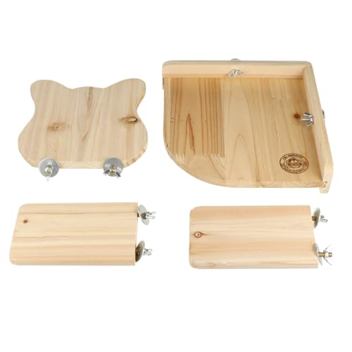 Yardwe 4stücke Teiliges Holzspielzeug Für Hamster Chinchillas Und Kleine Haustiere Kletterplattform Mit Verschiedenen Sprungbrettern Für Spiel Und Bewegung Aus Sicherem Holz Gefertigt von Yardwe