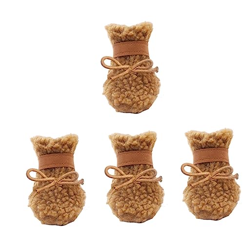 Yardwe Ausgestopfter Welpe 4 Stück Hundeschuhe Schneestiefel Haustier Plüschstiefel für Hunde Welpenschuhe Pfote Hundestiefel Winterstiefel für Hund der Hund Schutz Überschuhe Leder Yardwe Ausgestopfter Welpe 4 Stück Hundeschuhe Schneestiefel Haustier Plüschstiefel für Hunde Welpenschuhe Pfote Hundestiefel Winterstiefel für Hund der Hund Schutz Überschuhe Leder von Yardwe