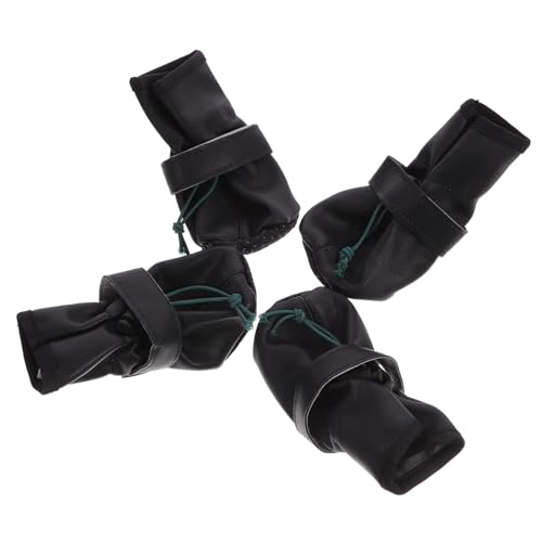 Yardwe 4 Stück Hundeschuhe aus hochwertigem Material mit Rutschfester Sohle Pfotenschutz für Große Hunde Wetterfeste Dog Boots Bequem Robust und Einfach Anzuziehen Schutz vor Schnee Sand von Yardwe