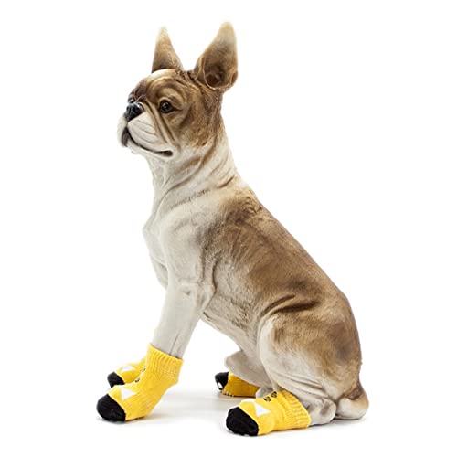 Yardwe 4 Stück rutschfeste Hundesocken aus Baumwolle Pfotenschützende Haustiersocken für Welpen und Kleine Hunde Hautfreundlich Dehnbar Schmutzabweisend für Innen und Außenbereiche Yardwe 4 Stück rutschfeste Hundesocken aus Baumwolle Pfotenschützende Haustiersocken für Welpen und Kleine Hunde Hautfreundlich Dehnbar Schmutzabweisend für Innen und Außenbereiche von Yardwe
