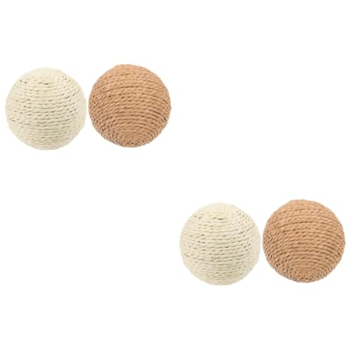 Yardwe 4stücke Katzen Spielzeug Interaktive Bälle Für Katzen Kätzchen Training Und Spaß Kratzspielzeug Krallenpflege Originalfarbe von Yardwe