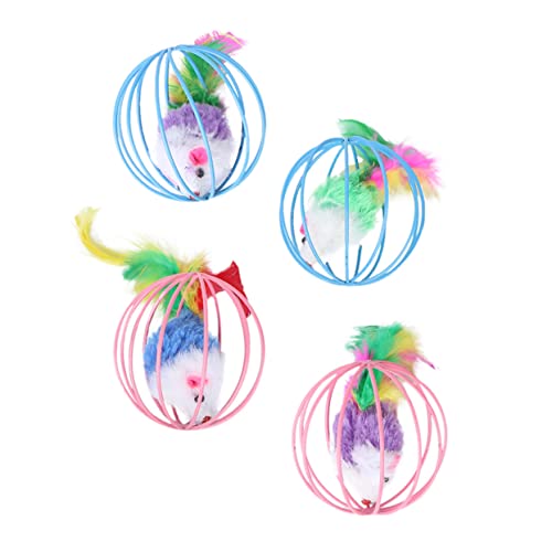 Yardwe 4stücke Katzen Spielzeug Mäuse Aus Plüsch Interaktive Katzenspielzeuge Spielverhalten Und Geistiger Für Kätzchen Und Katzen Für Gemeinsame Spielstunden Yardwe 4stücke Katzen Spielzeug Mäuse Aus Plüsch Interaktive Katzenspielzeuge Spielverhalten Und Geistiger Für Kätzchen Und Katzen Für Gemeinsame Spielstunden von Yardwe