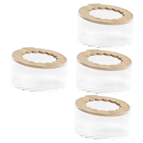 Yardwe 4 Stück Kleine Hamster wanne durchsichtiger Behälter mit Deckel Meerschweinchen-Toilette Badewanne Meerschweinchen verbirgt Sich klare hamstertoilette Kleiner Hamster Container von Yardwe