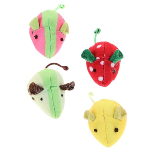 Yardwe Cartoon-Obst- -Spielzeug 4er-Pack Weiche Plüschmäuse Für Den Innenbereich Und Beißspielzeug Yardwe Cartoon-Obst- -Spielzeug 4er-Pack Weiche Plüschmäuse Für Den Innenbereich Und Beißspielzeug von Yardwe