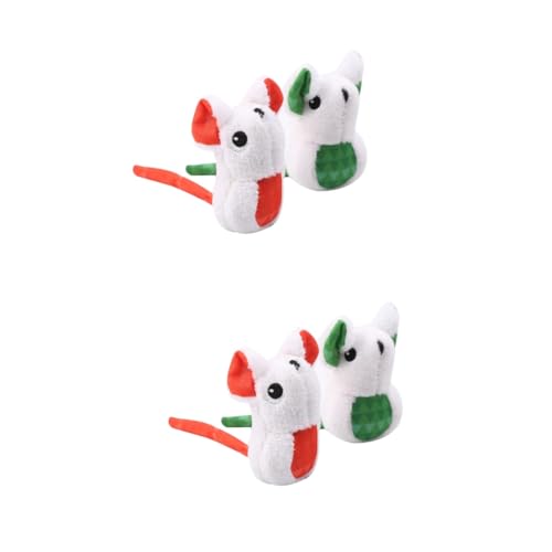 Yardwe 4stücke Plüsch Mäuse Spielzeug Für Katzen Interaktives Katzenspielzeug Orange Und Grün Zum Spielen Und Beschäftigen Schont Möbel Und Sorgt Für Freude Bei Ihrer Katze von Yardwe