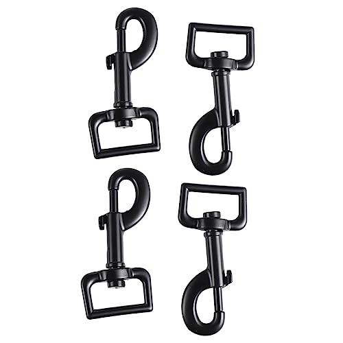 Yardwe 4 Stück Teiliges Langlebige Drehbare Karabinerhaken Robuste Schnappverschlüsse für Gepäck Haustierleinen DIY Zubehör Schwarz Vielseitige Luggage Accessory Buckles von Yardwe