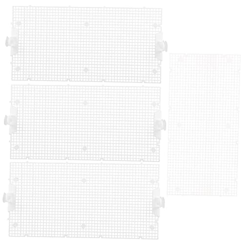 Yardwe 4 Stück Trennwand für Aquarien Fischglas kleines Aquarium Aquarienteiler Aquarium Zubehör Dekoration Saugnäpfe für Fische Trennwände für Aquarien Gitterteiler für Aquarien pp Weiß von Yardwe