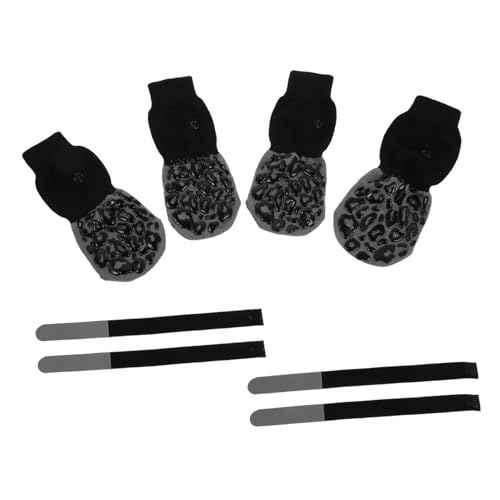 Yardwe 4 Stück rutschfeste Haustiersocken für Holzfußböden Lärmmindernde Indoor Hundeschuhe Außenschutz für Mittelgroße Große Hunde von Yardwe