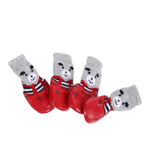 Yardwe 4 Stück wasserdichte Antirutschsocken für Kleine Atmungsaktive Baumwollsocken mit Cartoon Pfotenschutz für Drinnen und Draußen für Haustiere Yardwe 4 Stück wasserdichte Antirutschsocken für Kleine Atmungsaktive Baumwollsocken mit Cartoon Pfotenschutz für Drinnen und Draußen für Haustiere von Yardwe