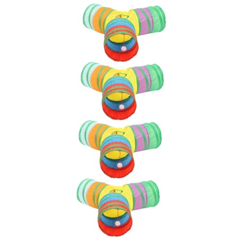 Yardwe 4 Stück y Katzentunnel interaktives katzenspielzeug Interactive cat Toy Katzenunterhaltungsspielzeug Katzen Spielzeug+ Kätzchen Zelt Katzenzubehör Katze spielt abspielen Polyester von Yardwe