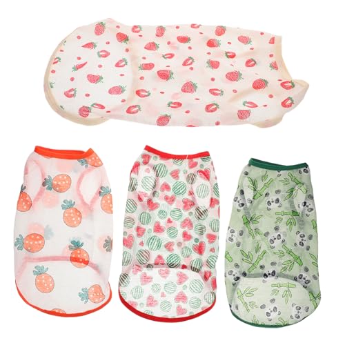 Yardwe 4 Stücke Atmungsaktive Sommerkleidung für Kleine Hunde und Katzen Leichtes T Shirt für Uv Schutz für Reisen und Spiel im Freien von Yardwe