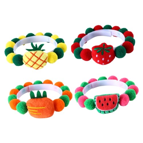 Yardwe 4Stücke Katzen Und Hundehalsbänder Mit Fruchtigem Design Niedliche Haustierkragen Für Partys Für Katzen Und Kleine Ananas Wassermelone von Yardwe
