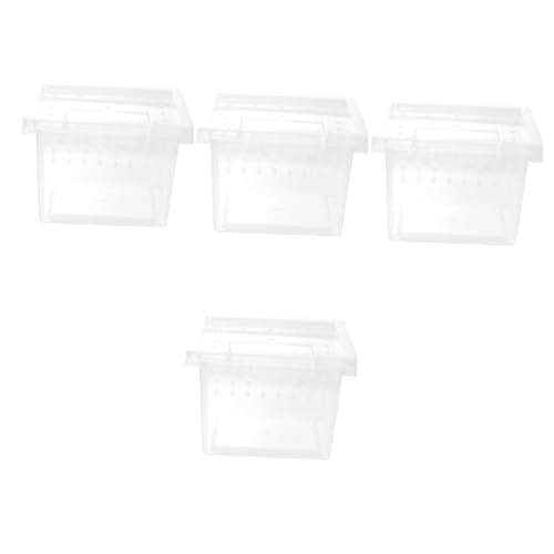 Yardwe 4er-Box Aufzuchtbox Für Insekten Schildkrötenboxen Frosch-Panzer Haustier Laufstall Reptilienzuchtkäfig Fluchtschutzboxen Für Haustiere Eidechsenkäfig Gecko Plastik Transparent von Yardwe