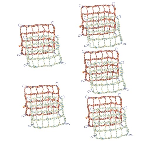Yardwe 5 Sets Papagei Hängenetz Vogelspielzeug Für Sittiche Aras Papageien Schaukelspielzeug Übung Kletternetz Sichere Vogelhängematte von Yardwe