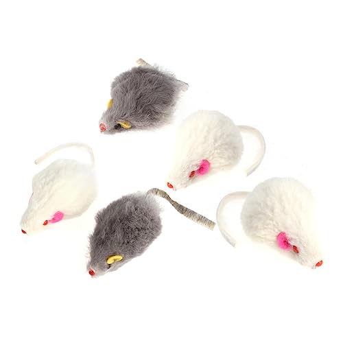 Yardwe 5 Stück Teiliges Interaktives Katzenspielzeug Plüschmäuse in Zufälligen Farben Natürlichen Instinkte von Katzen und Kätzchen zur Beschäftigung und Vermeidung von von Yardwe