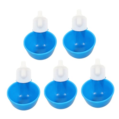 Yardwe 5 Stück Tränkebecken für Geflügel Spender Wasserbecher für Geflügel Hühnerfutter Chicken Feeder geflügel tränke Taube Wasserbecher Multifunktions-Wasserbecher pom Blue von Yardwe