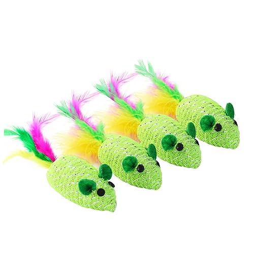Yardwe 5stücke Teiliges Woven Mouse Spielzeug Für Katzen Interaktive Katzenangelei Mit Bunten Federn Attraktives Design Langlebig Und Kratzfest Für Katzen Und Kätzchen Yardwe 5stücke Teiliges Woven Mouse Spielzeug Für Katzen Interaktive Katzenangelei Mit Bunten Federn Attraktives Design Langlebig Und Kratzfest Für Katzen Und Kätzchen von Yardwe