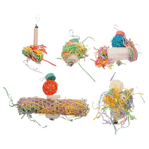 Yardwe 5 Stücke Hängen Papagei Spielzeug Vogel Beißen Spielzeug Material Für Sittich von Yardwe