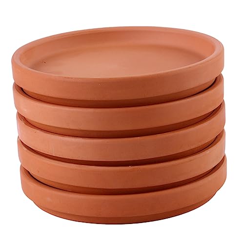 Yardwe 5Stücke Blumentablett Terracotta Pack Runde Pflanzentopfplatten Wasserfeste Untersetzer für Pflanzen für Zuhause Büro und Garten Yardwe 5Stücke Blumentablett Terracotta Pack Runde Pflanzentopfplatten Wasserfeste Untersetzer für Pflanzen für Zuhause Büro und Garten von Yardwe