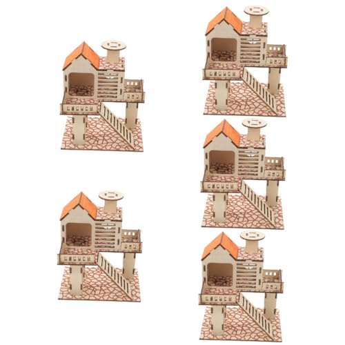 Yardwe 5st Hamster-Tunnel-Spielzeug Dekoratives Rattenversteck Zartes Eichhörnchenhaus Verstecke Für Hamster Aus Holz Entzückendes Rattenhaus Hamsterversteck Hölzern Kletterwand Haushalt von Yardwe