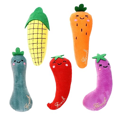 Yardwe Gemüse Muster Plüsch Spielzeug 5 Pack Katze Molar Kauen Spielzeug Pet Supplies für Katzen Natürliche Yardwe Gemüse Muster Plüsch Spielzeug 5 Pack Katze Molar Kauen Spielzeug Pet Supplies für Katzen Natürliche von Yardwe