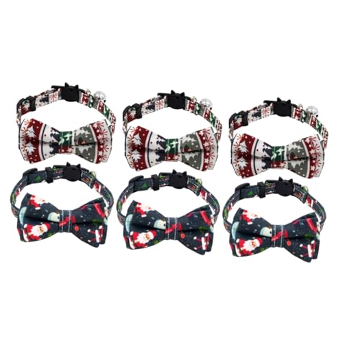 Yardwe 6 STK Haustierzubehör Schicke Katzenhalsbänder Weihnachten Haustierhalsband Katzenhalsband Mit Schleife Glocke Für Hundehalsband Katze Weihnachtsfliege Katzenzubehör Seil Die Katze von Yardwe