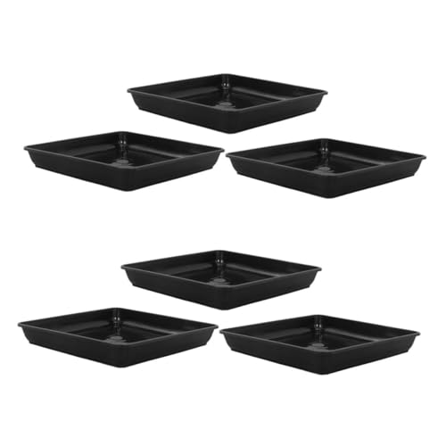 Yardwe 6 Stück Quadratischer Blumentopf Untersetzer Robuster Kunststoff Wassertropfauffangschale für Garten Balkon und Innenbereich für Pflanzenpflege von Yardwe