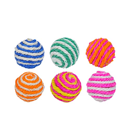 Yardwe 6 Stück Sisalbälle Zum Necken Von Katzenspielzeug Kratzen Von Kätzchen Katzenspielzeug Bälle Aktivität Katzenspiel Katzenspiel Wackeln Für Den Innenbereich Süßes von Yardwe