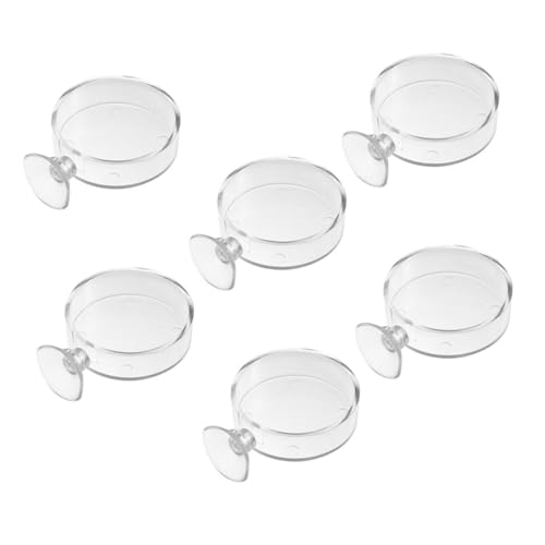 Yardwe Aquarium Feeder Bowl 6pcs Acryl Fütterung Gerichte für Fische Garnelen Leicht Zu Reinigen von Yardwe