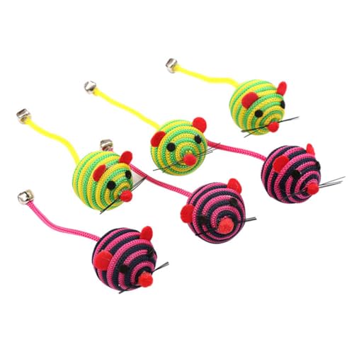 Yardwe 6er-Pack Katzenspielzeug Glocke Robuste Mäuse Aus Baumwollfaden Für Katzen Lustiges Teaser-Spielzeug Zum Reinigen Der Zähne Kratzfest Für Das Spielen Im Zufällige Farbe Yardwe 6er-Pack Katzenspielzeug Glocke Robuste Mäuse Aus Baumwollfaden Für Katzen Lustiges Teaser-Spielzeug Zum Reinigen Der Zähne Kratzfest Für Das Spielen Im Zufällige Farbe von Yardwe