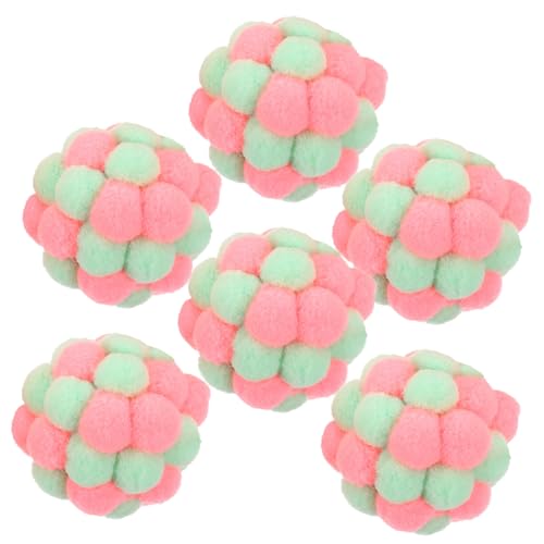 Yardwe 6stücke Katzen Spielzeug Bälle Mit Glocke Weiche Plüsch Pom Pom Bälle Für Indoor-Katzen Fuzzy Katzenspielzeug Aktivität Und Interaktion von Yardwe