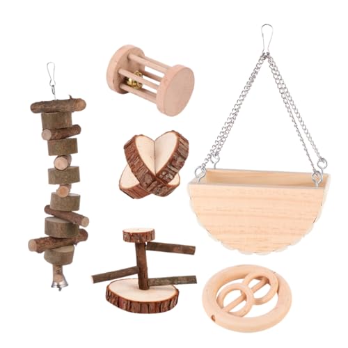 Yardwe Fein Gearbeitetes Haustierspielzeug Aus Holz 6-teiliges Set Haustierbedarf Zum Mahlen Kauen Und Beißen Für Und Mittelgroße Haustiere Yardwe Fein Gearbeitetes Haustierspielzeug Aus Holz 6-teiliges Set Haustierbedarf Zum Mahlen Kauen Und Beißen Für Und Mittelgroße Haustiere von Yardwe