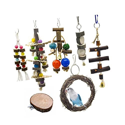 Yardwe Kauen Natürliche Vogel Schaukel Vogel Kit Spielzeug Sittiche Schaukel Hängen Kauen Für Ziervögel von Yardwe