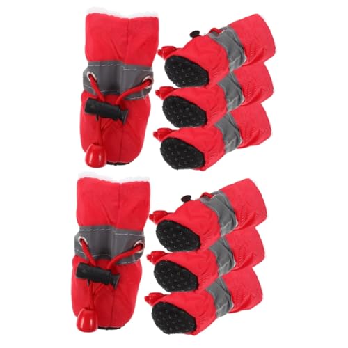Yardwe Haustier 8 STK rutschfeste Schuhe für Haustiere Krallen Haustierschuhe mit Kordelzug rutschfeste Hundeschuhe Schuhschutz Regenstiefel Pfote Welpenschuhe Stoff rot Welpenstiefel Yardwe Haustier 8 STK rutschfeste Schuhe für Haustiere Krallen Haustierschuhe mit Kordelzug rutschfeste Hundeschuhe Schuhschutz Regenstiefel Pfote Welpenschuhe Stoff rot Welpenstiefel von Yardwe