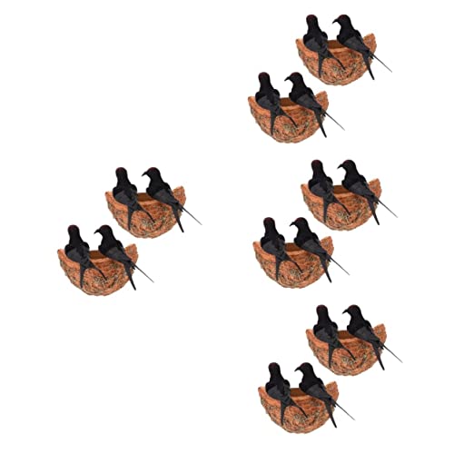 Yardwe 8 Sets Simulierte Schwalbennest-Dekoration Für Zuhause Künstliche para-Home-Ornamente Gefälschte Schaumvögel Gartenvogel-Ornamente Osterdekorationen Schwalbenlayout von Yardwe