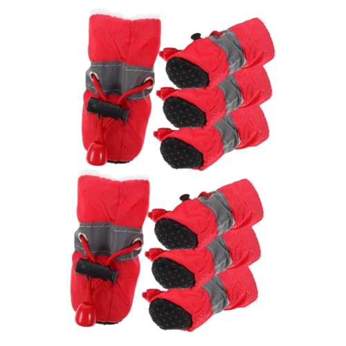 Yardwe Haustier 8 STK rutschfeste Schuhe Für Haustiere Krallen Haustierschuhe Für Draußen Hundestiefel Für Draußen Hundeschuhe Für Regen Welpenschuhe Stoff Rot Hündchen Kordelzug Pfote Yardwe Haustier 8 STK rutschfeste Schuhe Für Haustiere Krallen Haustierschuhe Für Draußen Hundestiefel Für Draußen Hundeschuhe Für Regen Welpenschuhe Stoff Rot Hündchen Kordelzug Pfote von Yardwe
