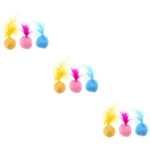 Yardwe 9 STK Kauspielzeug für Katzen Kitten Spielzeug katzenball Katzen bälle katzenminze Balls katzenkugel zum Plüschtier Katze Plüschbälle Spielzeug für Haustiere Feder Katzenzubehör von Yardwe