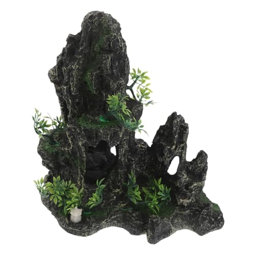 Yardwe Aquarium Deko Simulierte Bergfelsen Fisch Garnelenversteck Höhle aus Resin Naturnahes Aquarium Stein Dekoration Vielseitig für Große und Kleine Aquarien von Yardwe