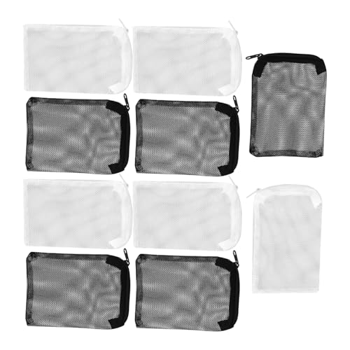Yardwe Netzbeutel-Set Für Aquarien 10 Stück 15 X 10 cm Tasche Mit Reißverschluss Schwarz/weiß Für Einfache Wartung von Yardwe