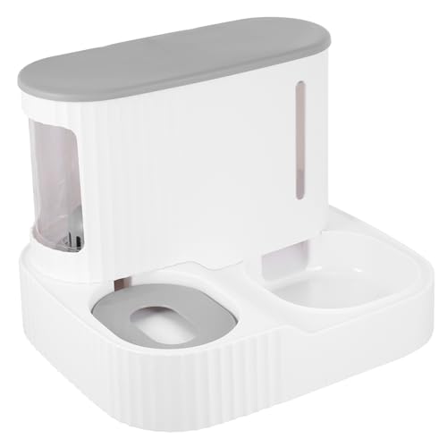 Yardwe Automatischer Wasserspender -Feeder Trinken doppelte Katzennäpfe kontinuierlich Fütterung Wasserspender für Futterautomaten für Haustiere Katzenfutter Hüften Grey von Yardwe