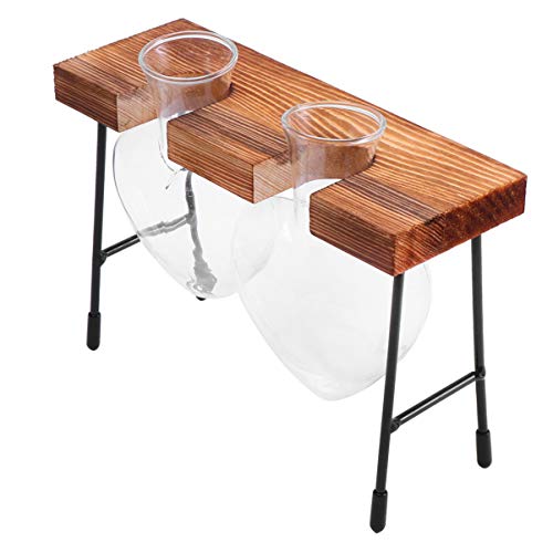Yardwe Elegante Hydrokultur-blumenvase Aus Glas Mit Holzrahmen Herz-Design Pflanzgefäß Für Innenbegrünung Als Heimdekoration von Yardwe
