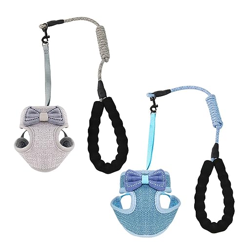 Yardwe Bowknot Weste Verstellbar Katze Haustier Brustgurt Katzenhalsband Grau 2 5 Kg-10 Kg Katze von Yardwe